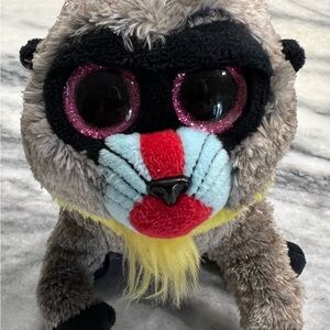 Ty Plush Toy Wasabi baboon with Gray and Black Accents. 6 inch.